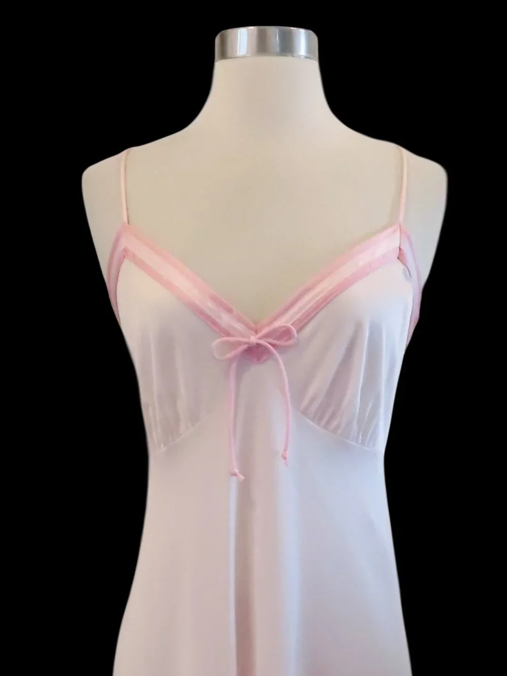Vintage Pink Peignoir Set M Coquette Sheer Nylon Slip Dress Nightgown Robe